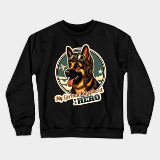 German Shepherd Pilot Crewneck Sweatshirt